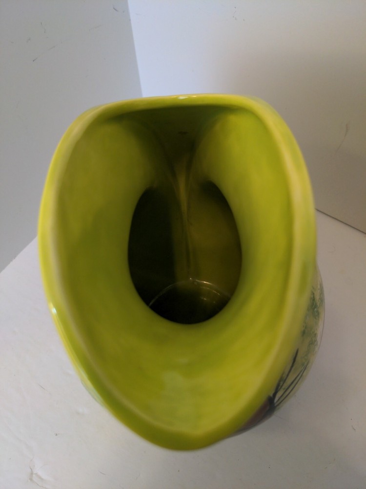 Retro Ceramic Colored Painted Mushroom Pitcher Pottery Signed MCM