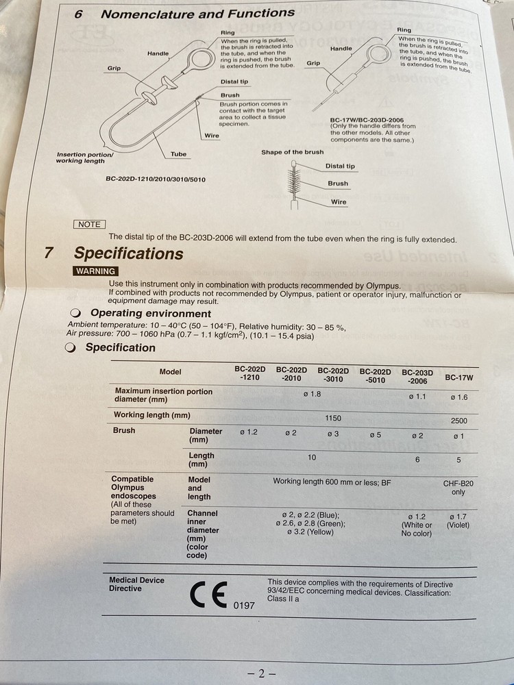 Olympus BC-202D-2010 Cleaning Brushes