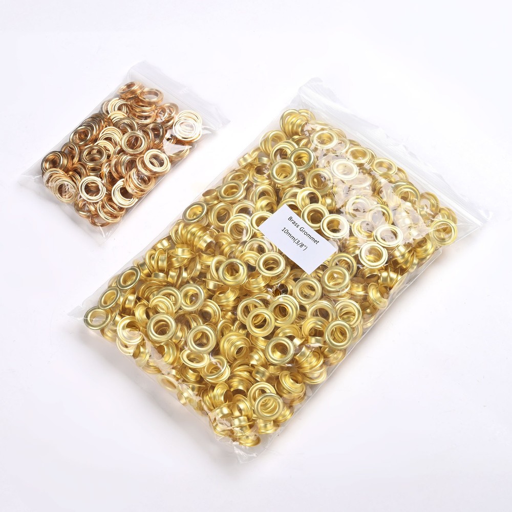 Yescom 500 sets Grommet Kit 3/8 inch Size #2 Solid Brass Eyelets Washers