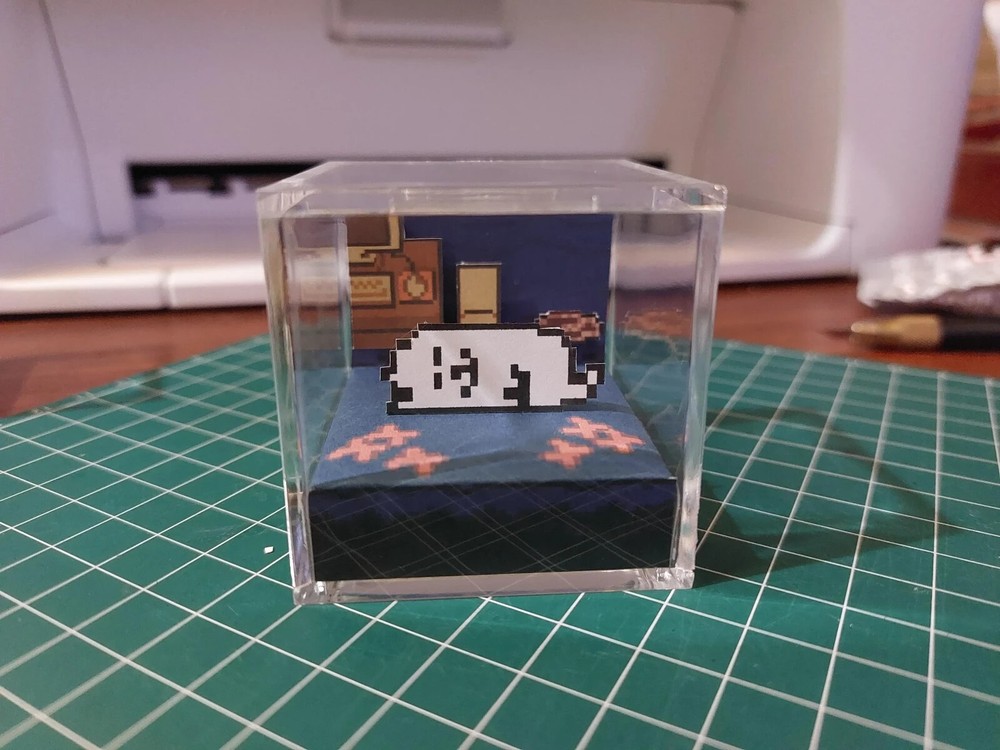 Undertale Mini 3D Diorama Cube v2 (Annoying Dog (Sleeping)/Mysterious Door)
