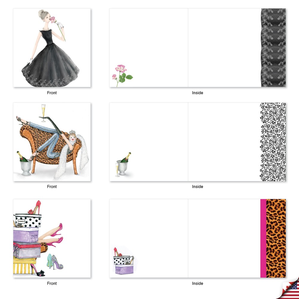 10 Assorted All Occasion Blank Note Cards Pack - Write In Style