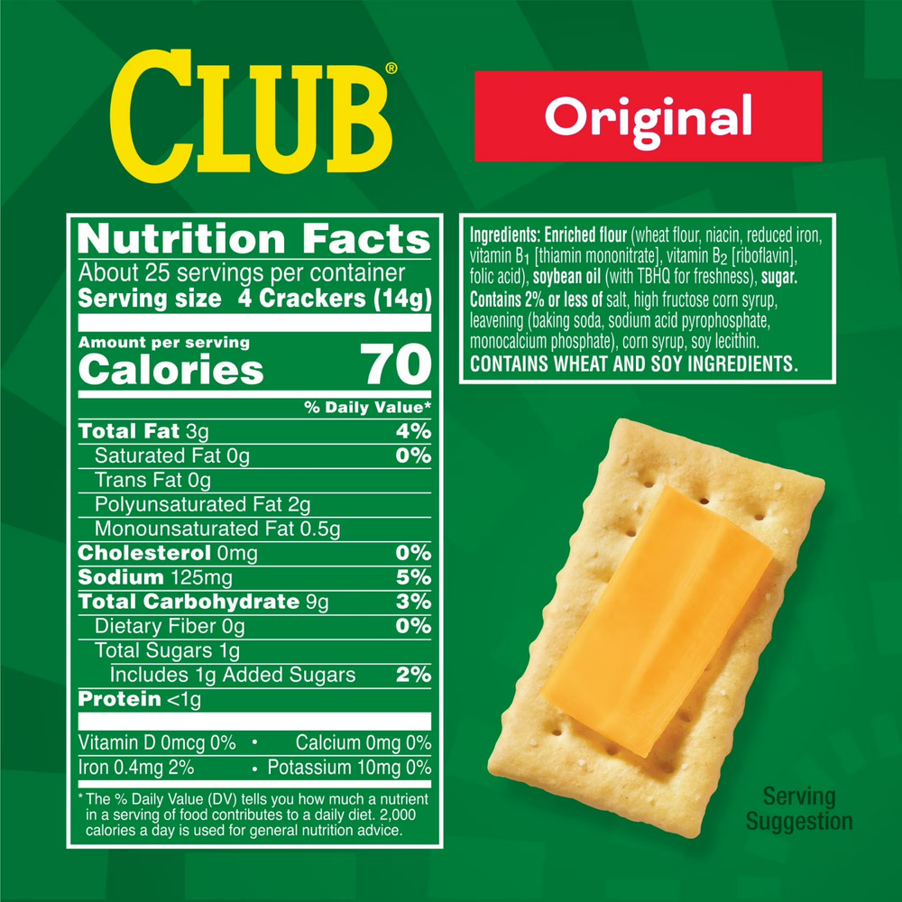 Club Snack Stacks Original Crackers 6-Count Lunch Snacks.