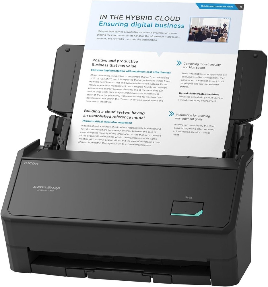ScanSnap iX2400 High-Speed Document Scanner 100-Sheet ADF for Mac/PC Black