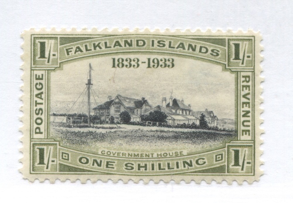 Falklands 1933 Centenary 1/ mint o.g. hinged