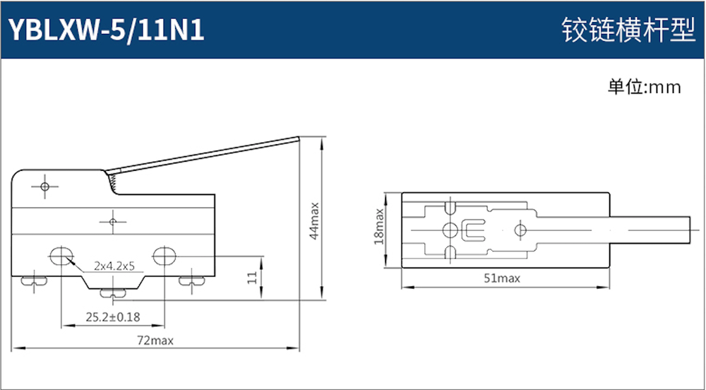 1pc CHNT YBLXW-5/11N1 Micro switch LXW5-11N1 Travel switch