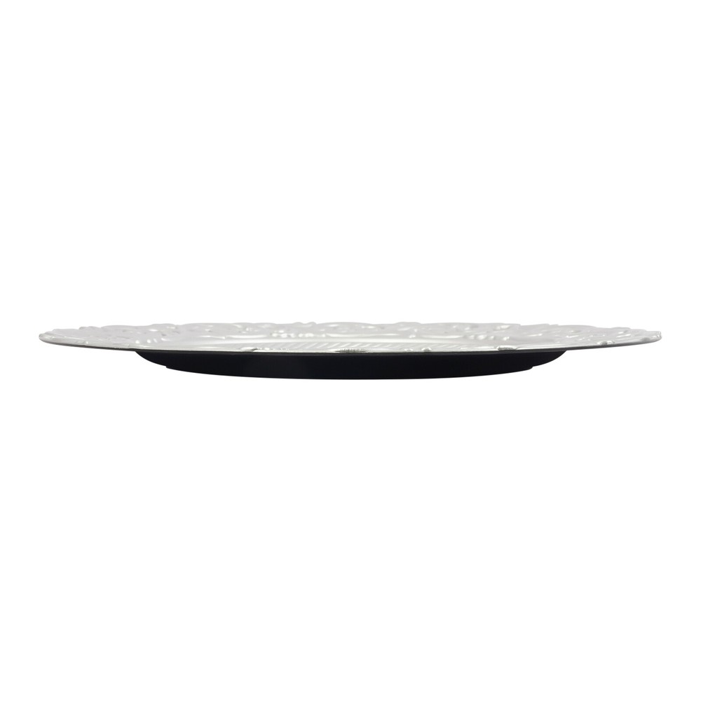150pcs Plates Set, Silver Round Plates with Patterns, Reusable, for Restaurant