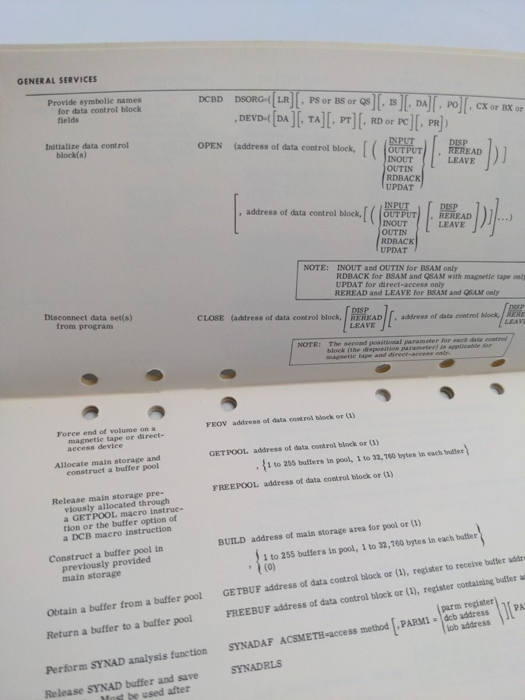 IBM System/360 Command Language Reference Data Booklet 1970s Vintage System360