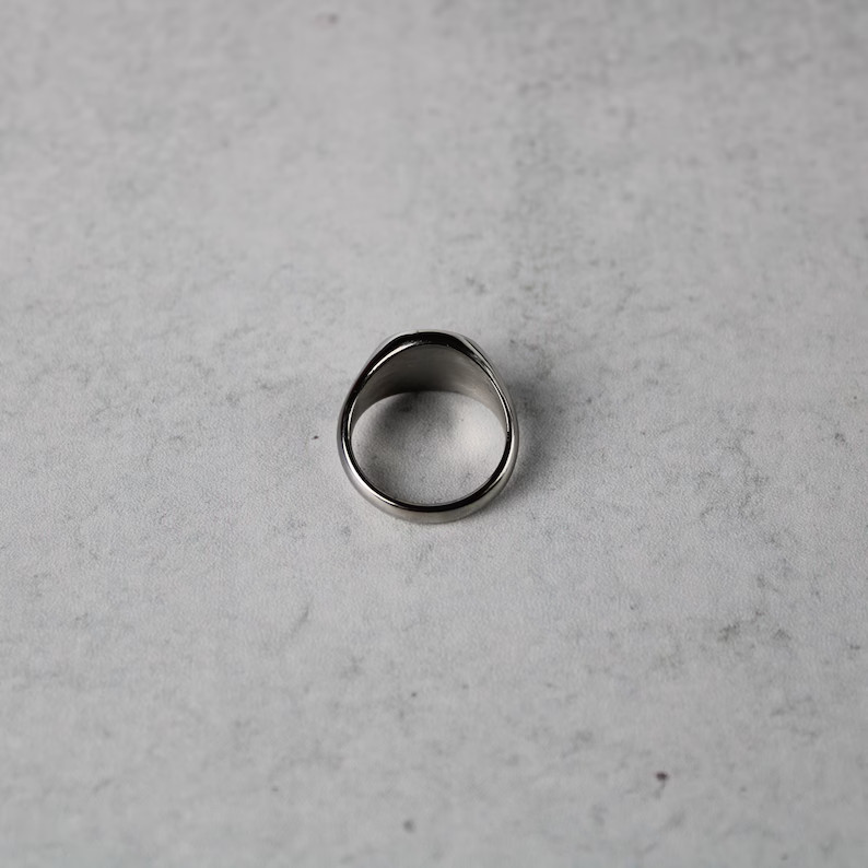 Signet Ring Solid 925 Sterling Silver rectangle silver ring geometric Ring All S