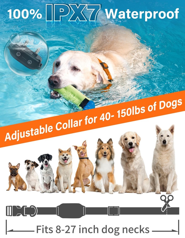 PaiPaitek Bark Activated Shock Collar with Remote - Automatic Bark and Traini...