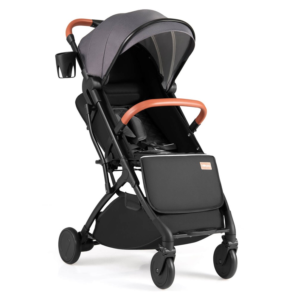 Lightweight Baby Stroller w/One-Hand Folding, Extendable Canopy, Storage Baske