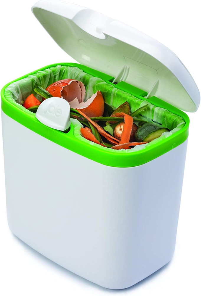 Countertop Compost Bin, Indoor Compost Bins, White, Plastic