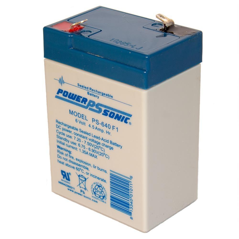 Power-Sonic 6V 4.5AH SLA Replacement Battery for Interstate SLA0905