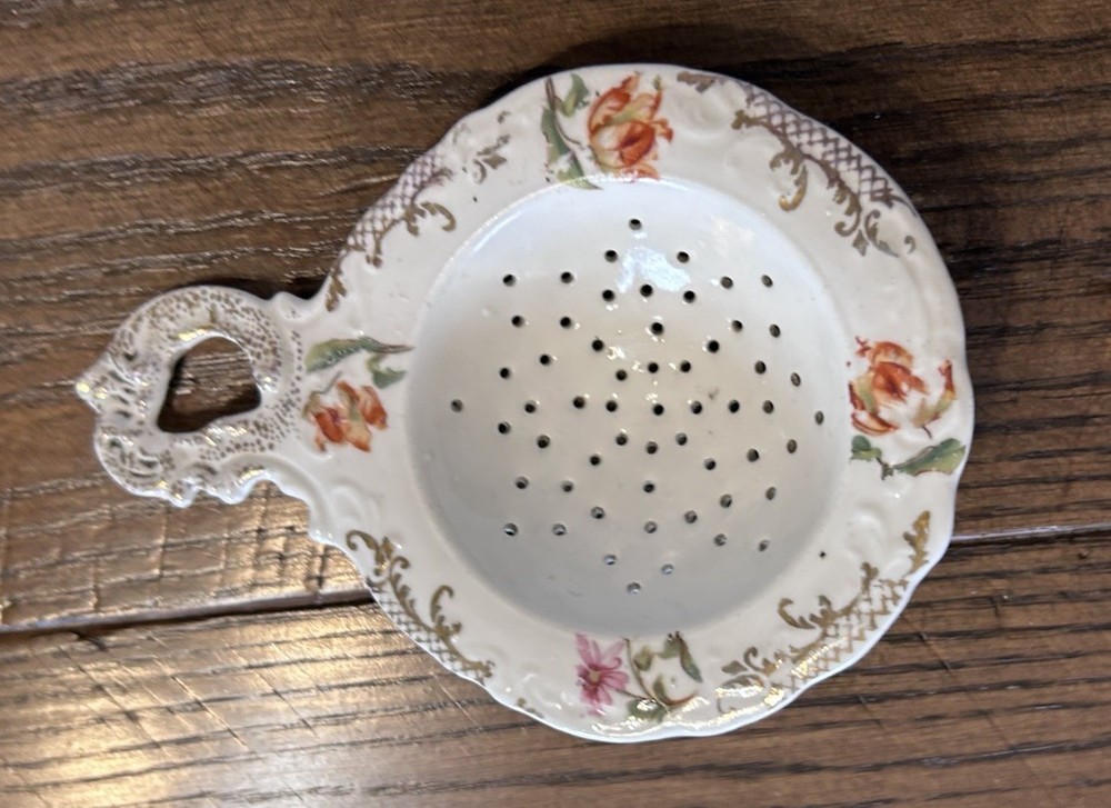 VTG 2pc TEA STRAINER w/ Handle & CUP PROV SXE E.S. GERMANY