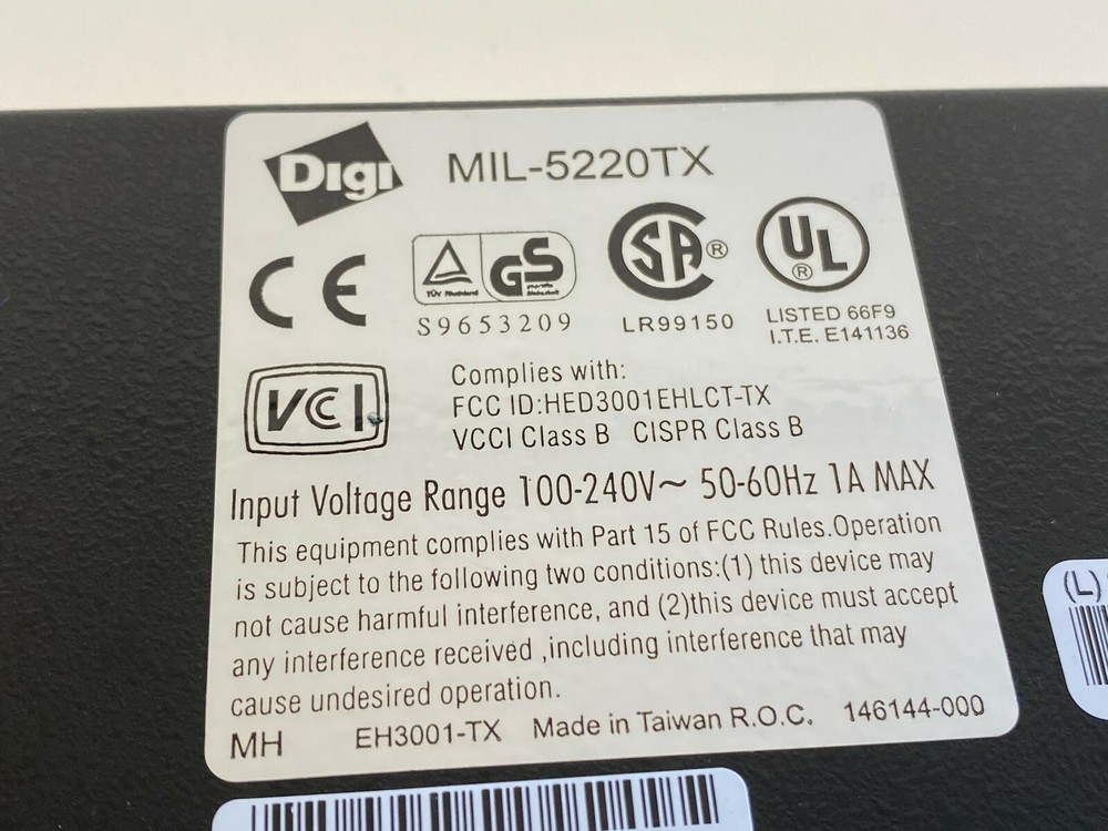 Shelf1: DIGI MIL-5220TX 10/100MBPS SWITCH