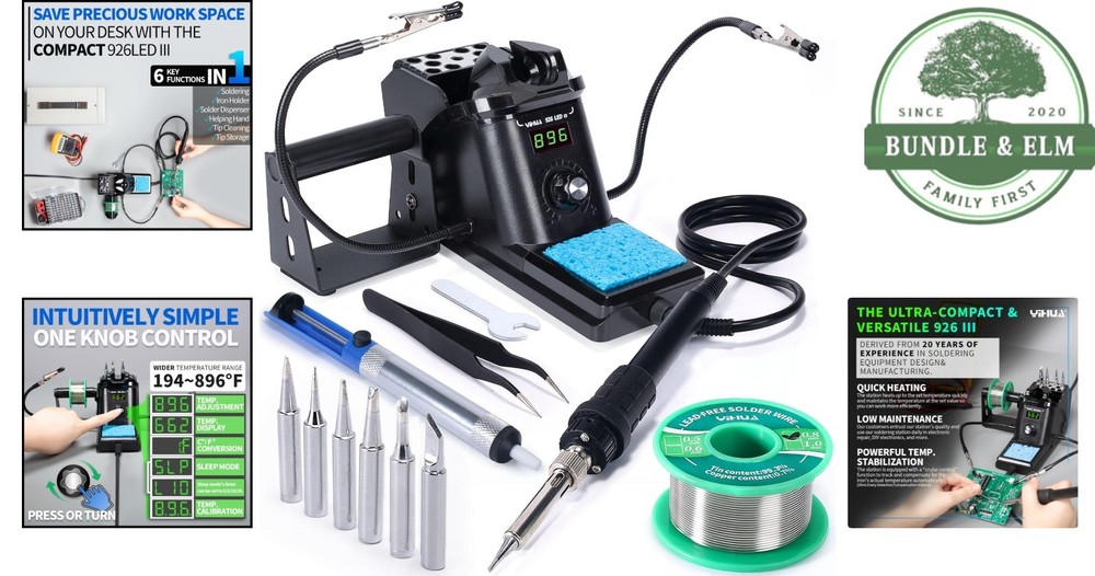 Digital Soldering Iron Station Kit with Adjustable Temperature Control & Display