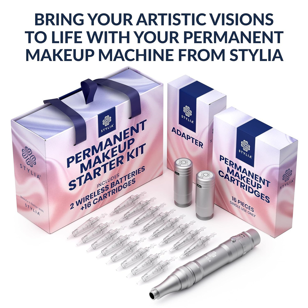 Permanent Makeup Machine Set – Wireless Machine Kit with 2 Rechargeable Lithium