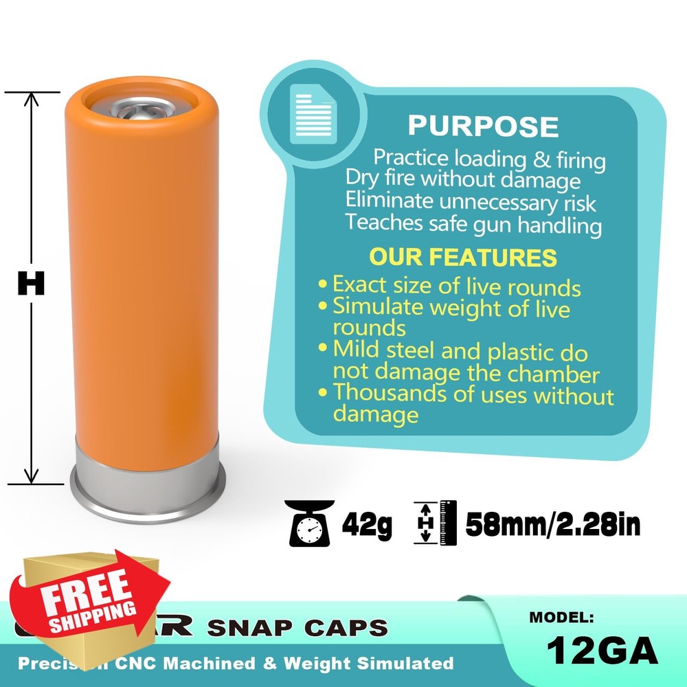 GORTAR Snap Caps Training Dummy Rounds Safe Loading Firing Practice