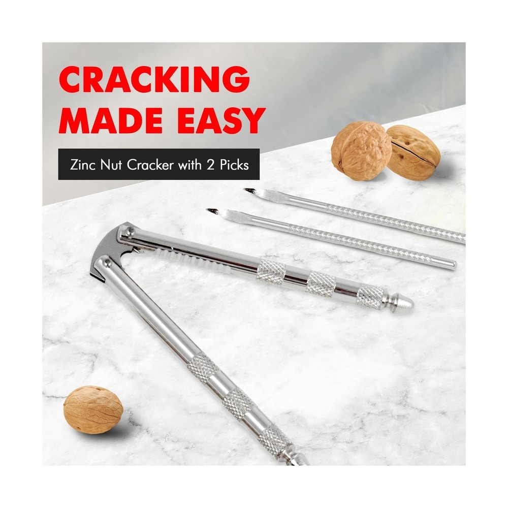 Nut Cracker with Picks 6.75 Inch Stainless Steel Shell Cracker Tool