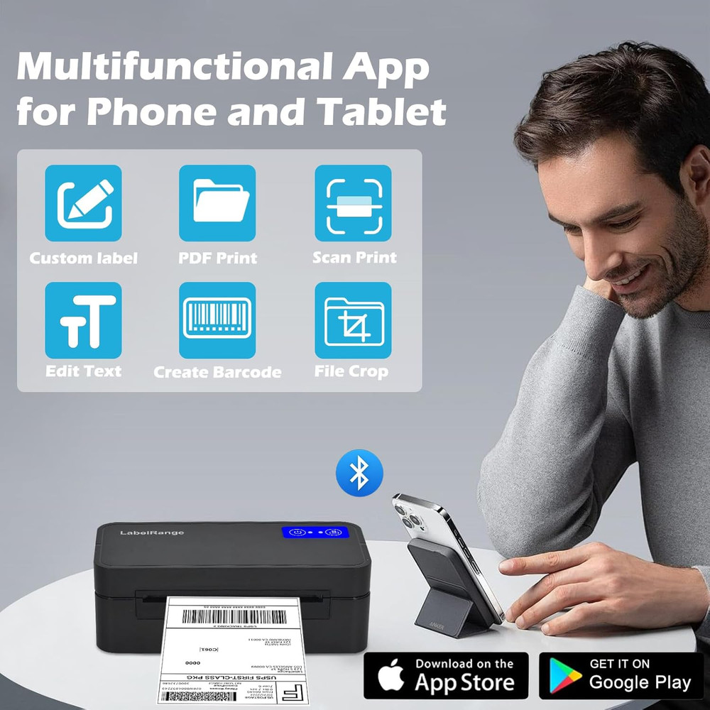 Bluetooth Thermal Label Printer LabelRange RD560 for Mac,Windows,Iphone,Android