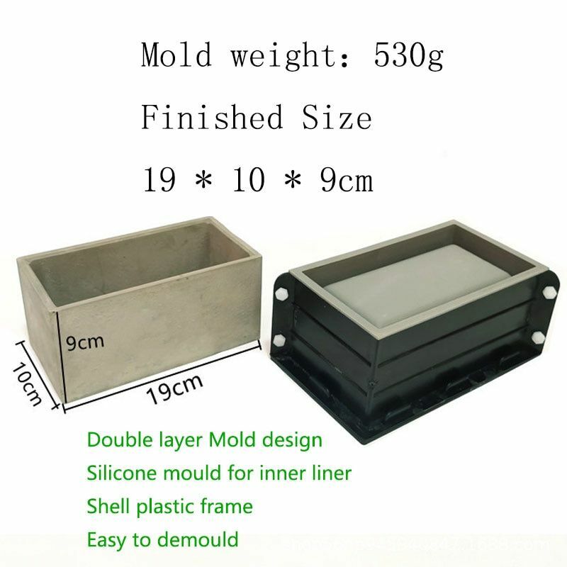 Rectangular Concrete Planter Mold Garden Plant Planting Cement Container Moulds