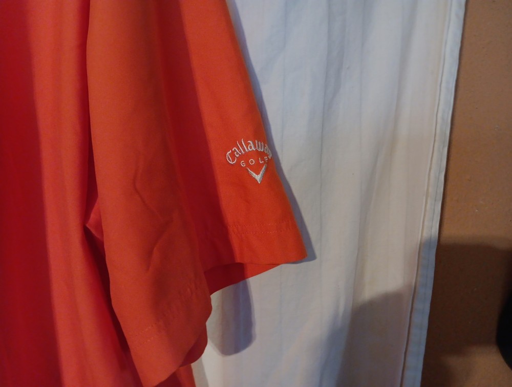 Callaway Golf Men XL Orange Pullover Jacket 1/2 Zip Outerwear Brushed Microfiber
