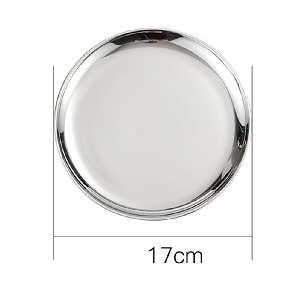 Plate Replacement Stainless Steel Dinner Lunch Breakfast Silver Kitchen