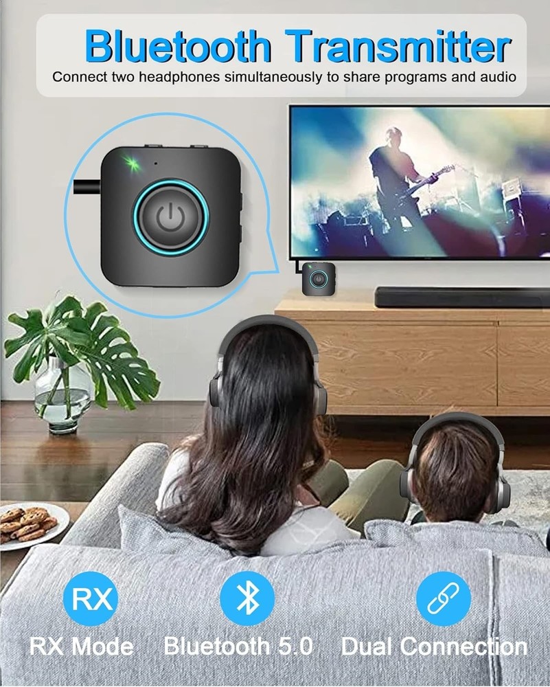 Bluetooth Transmitter Receiver, V5.0 2 in 1 Wireless Adapter, Portable Wirele...