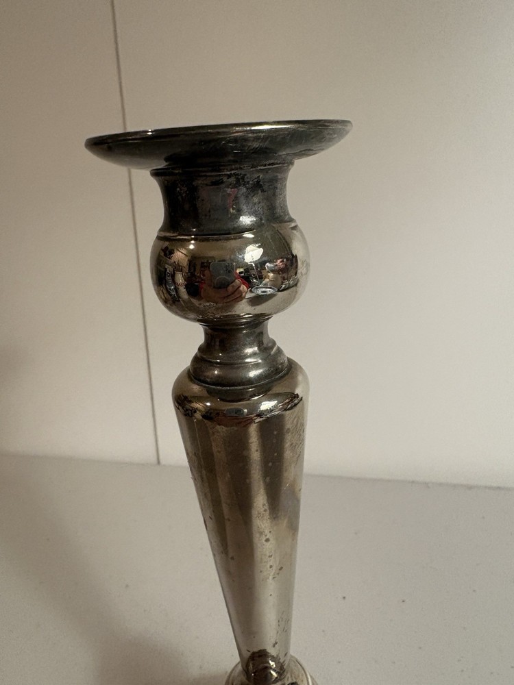 Vintage silver-plated candlestick.