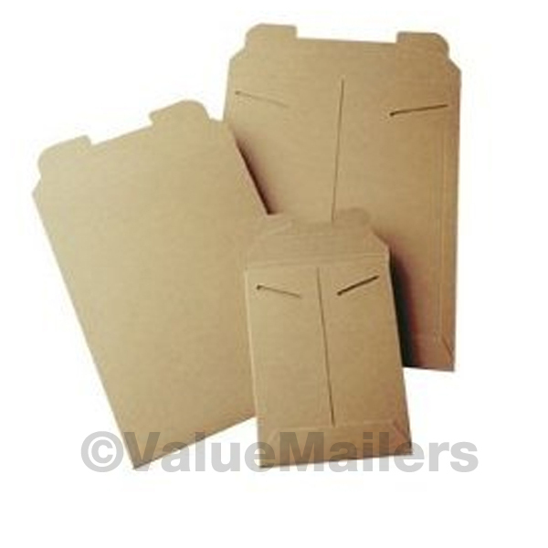 100  6x8 Kraft Tab-Lock Rigid Photo Mailer Stay Flat