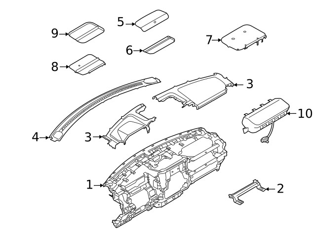 Genuine Ford Instrument Panel Trim Panel ML3Z-15044F58-AD