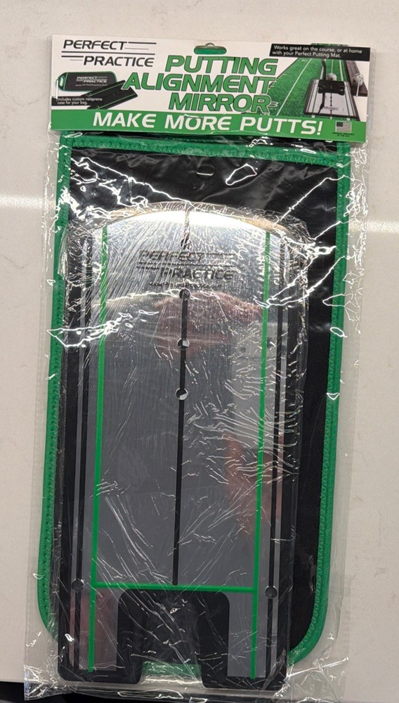 PERFECT PRACTICE Golf Putting Alignment Mirror - Reflective Black