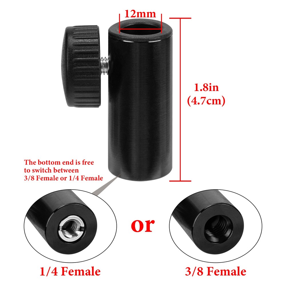 Geekria for Creators Microphone Screw Adapter (Black / 2 Pack)