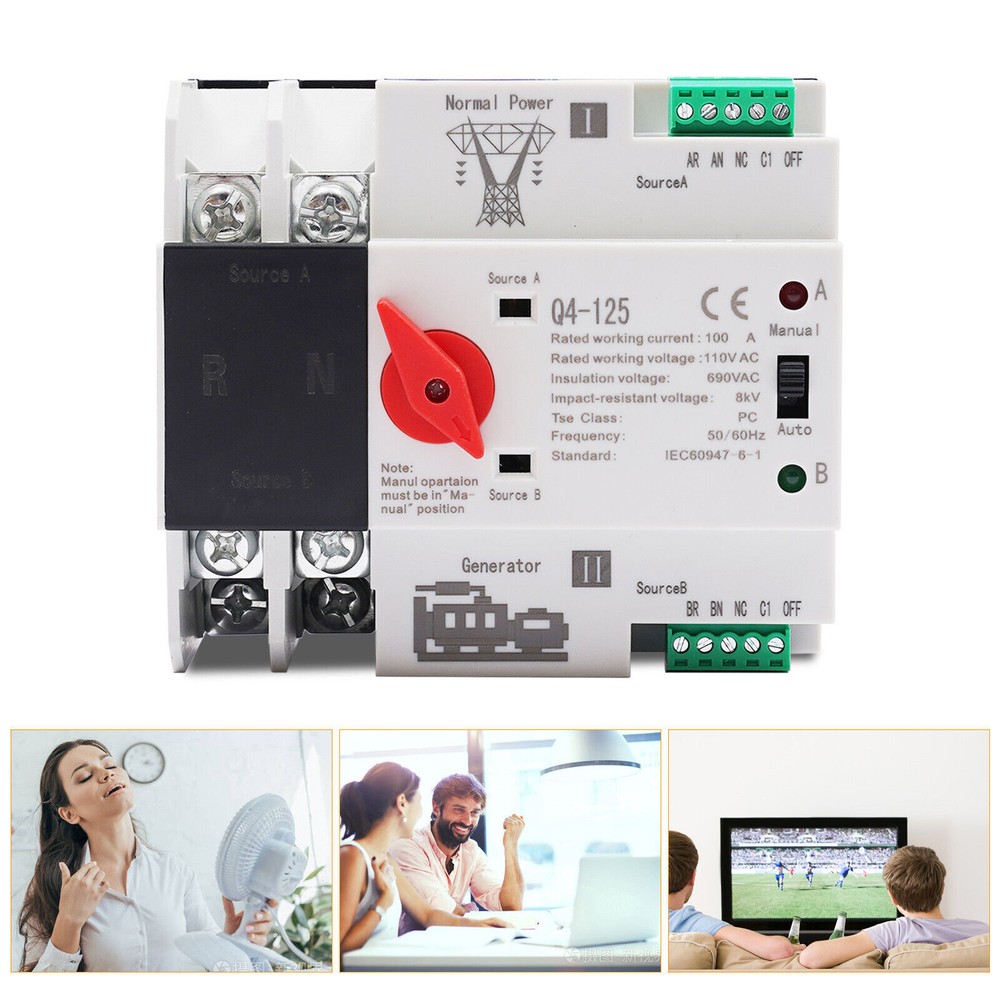 Dual Power 100A Automatic Transfer Switch 2P for Efficient Power Management