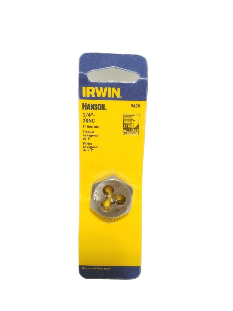 IRWIN 9420 1" Hex Die 1/4" - 20 Thread NC