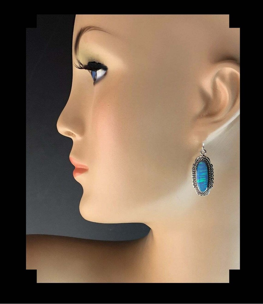Sterling and Blue Opalite Earrings