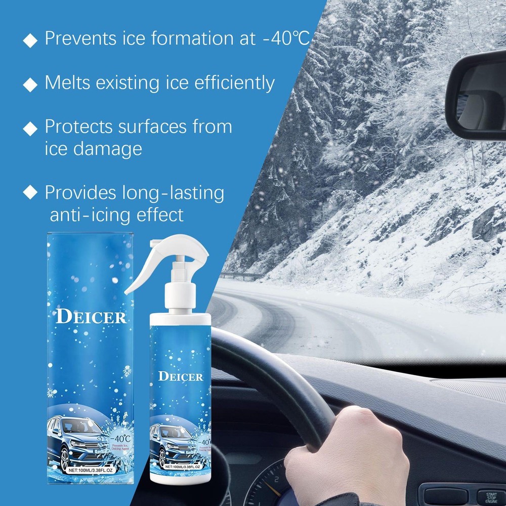 Deicer Spray For Car Windshield Quick 100ml Long-Lasting Auto Defogger Car