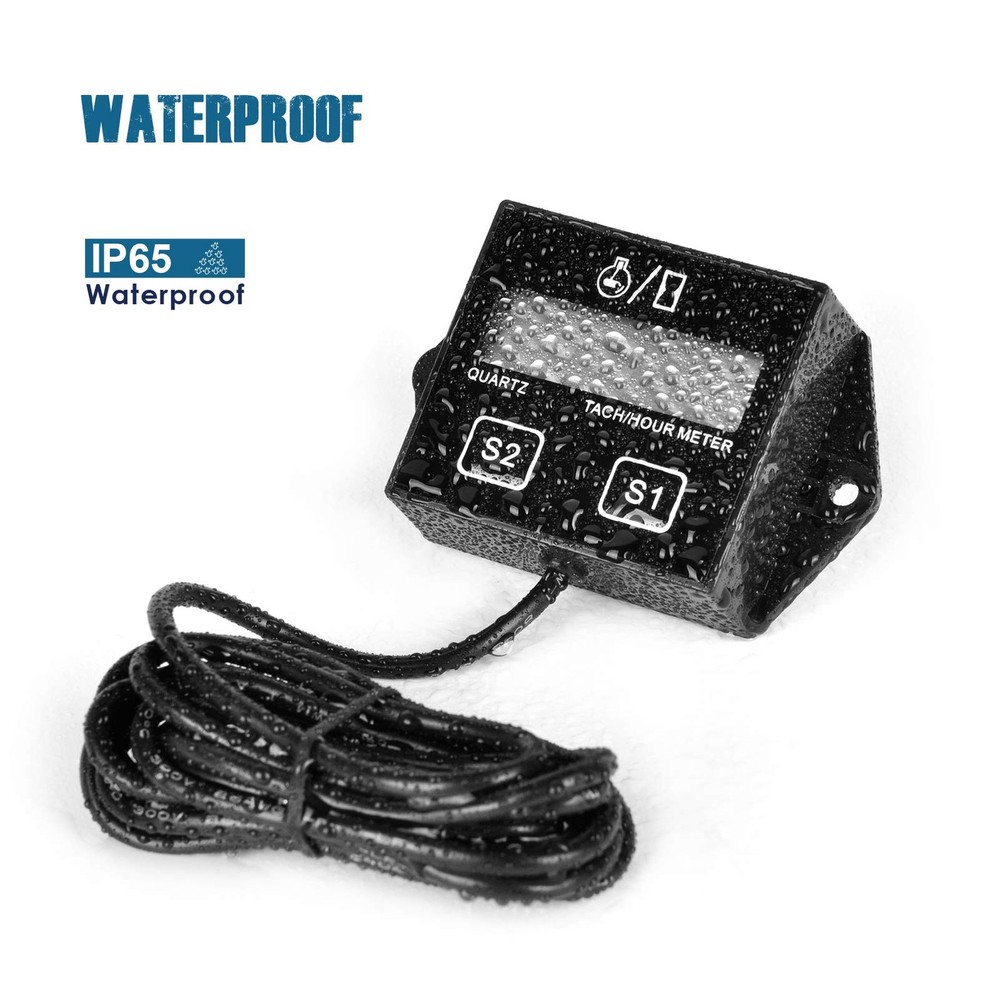 Digital Hour Meter Tachometer, Maintenance Reminder, Battery Replaceable, Aut...