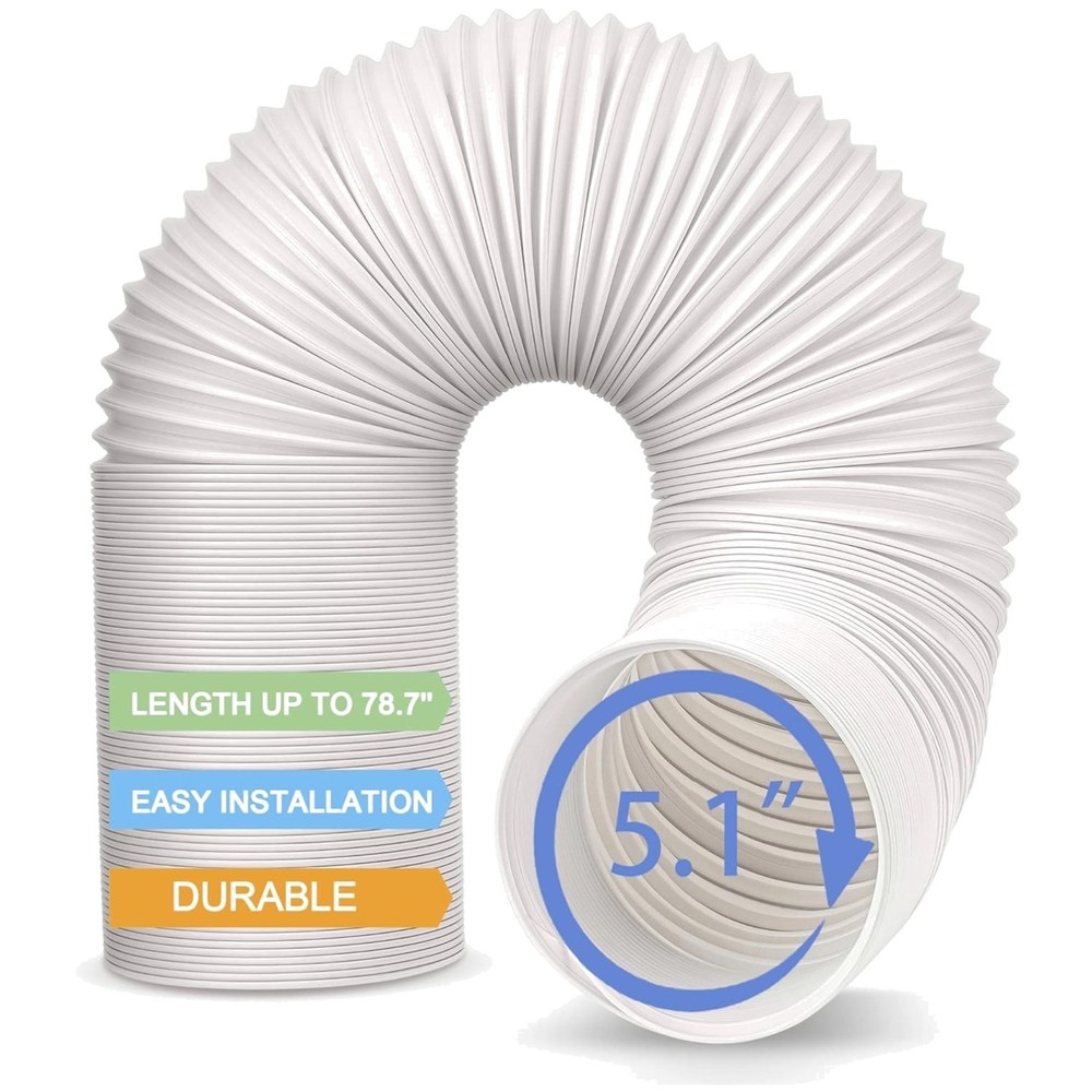 5.1'' Diameter AC Vent Hose, Maximum 78.7'' Length, High Temperature Resistant