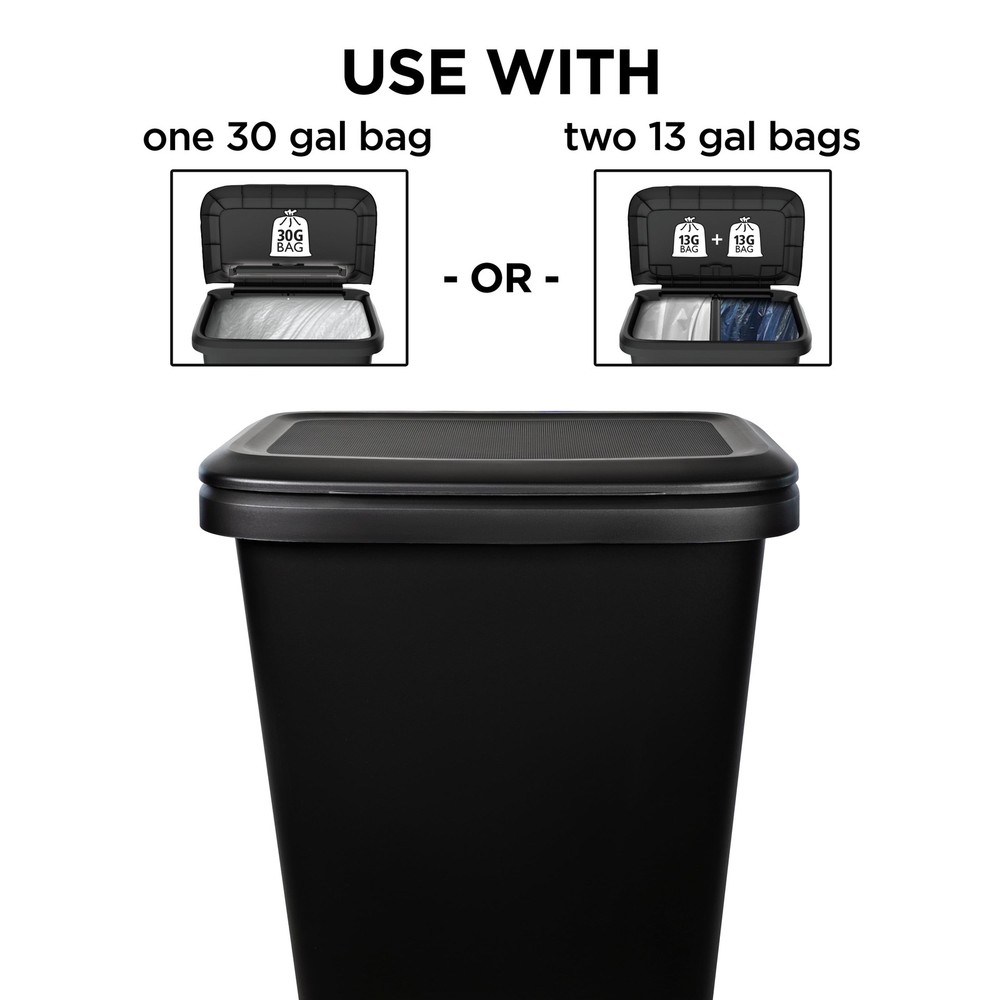 20.4 Gallon Trash Can Plastic Dual Function Divided Extra Large Kitchen Trash US