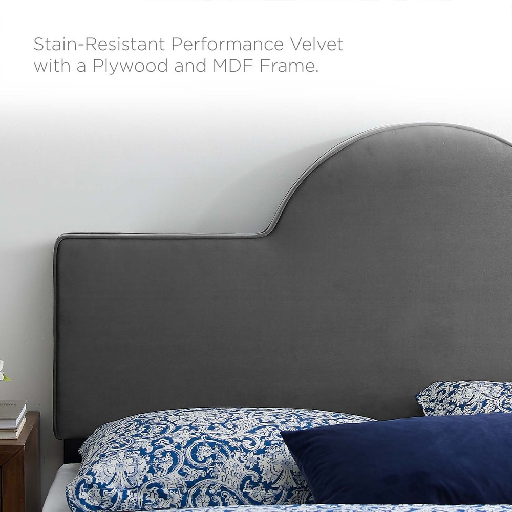 Modway Dawn Performance Velvet Full/Queen Headboard in Charcoal