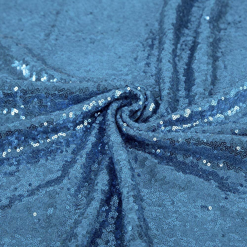 JYFLZQ Baby Blue Sequin Tablecloth 90" x 132" Rectangular Sparkly Drape Table...