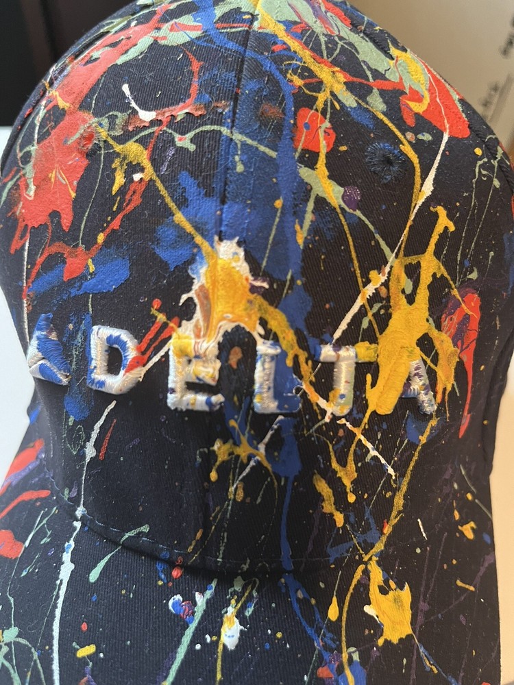 Rare Painted Delta Airlines Kaboom Hat With Logo Adjustable Excellent Condition