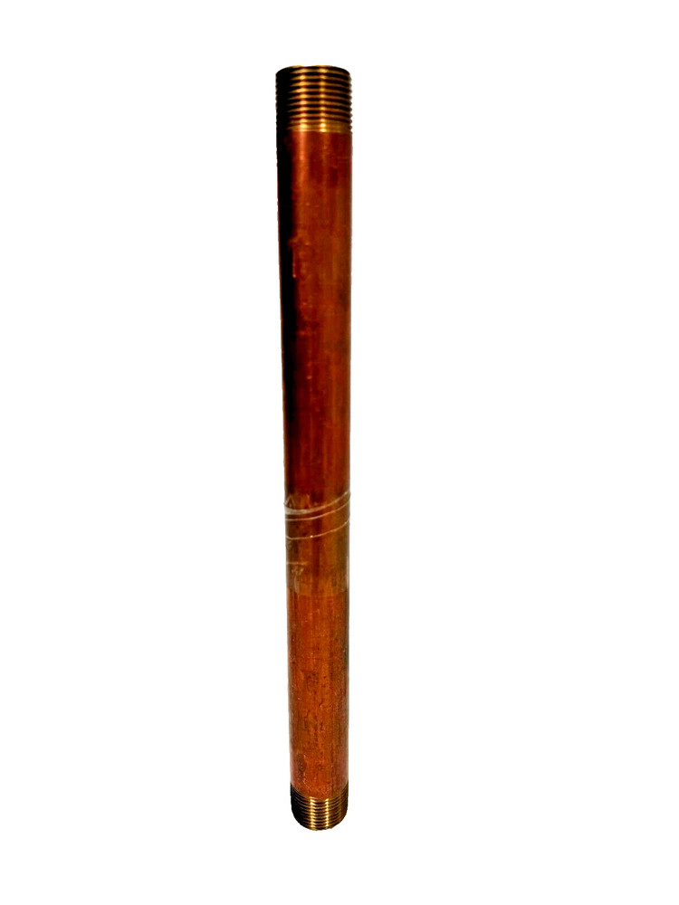 BRASS Nipple 1" Schedule 40 x 12" Long Thread Both End Nipple, Seamless