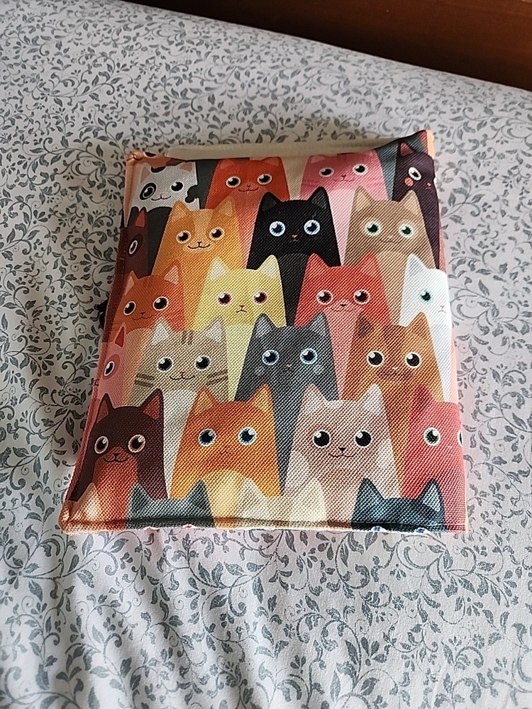 Journal/Book Sleeve-Cat Pattern w/more Pockets! Writer/Reader Gift