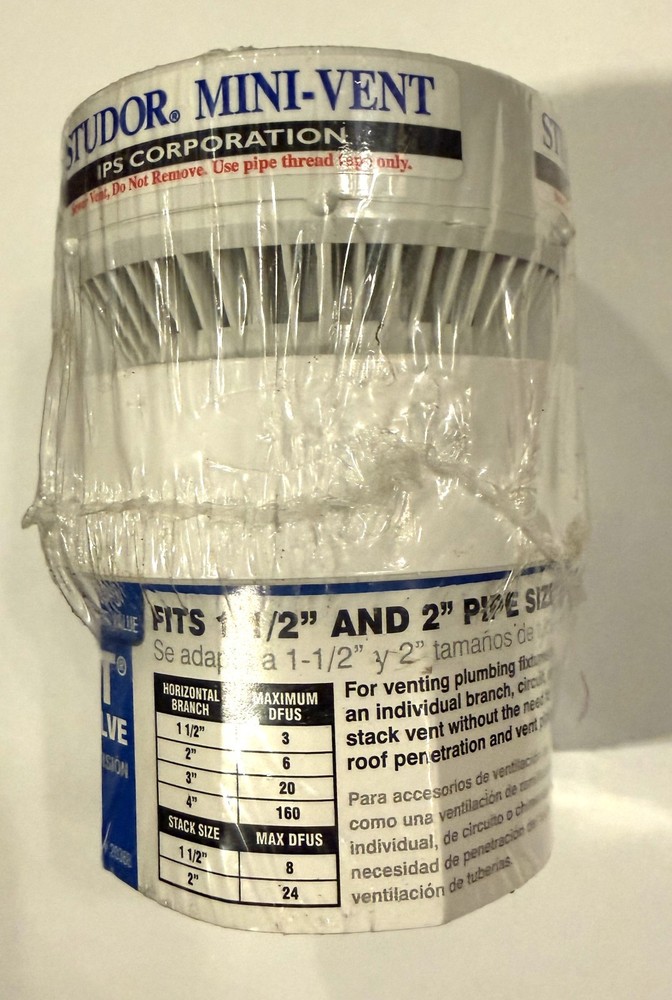 NEW Studor Mini-Vent Air Admittance Valve