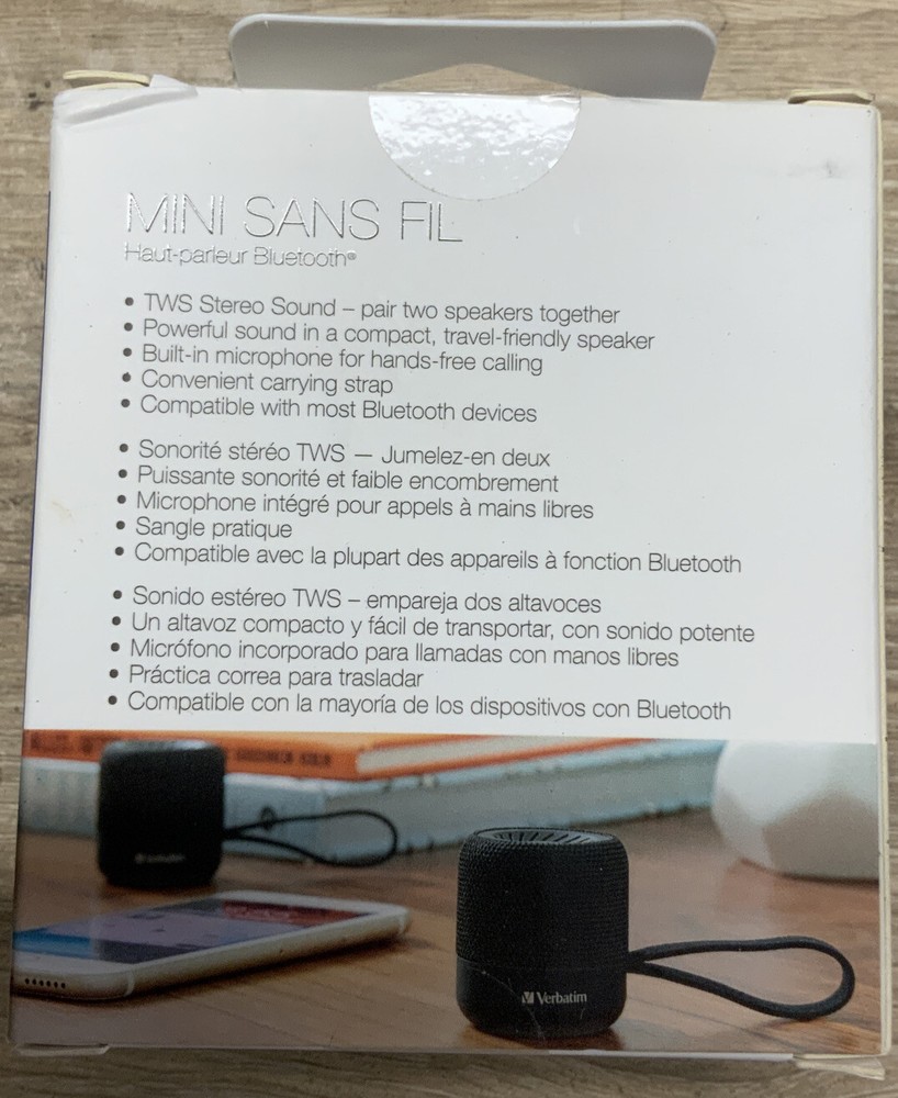 ✅ Verbatim Portable Bluetooth Speaker System - White