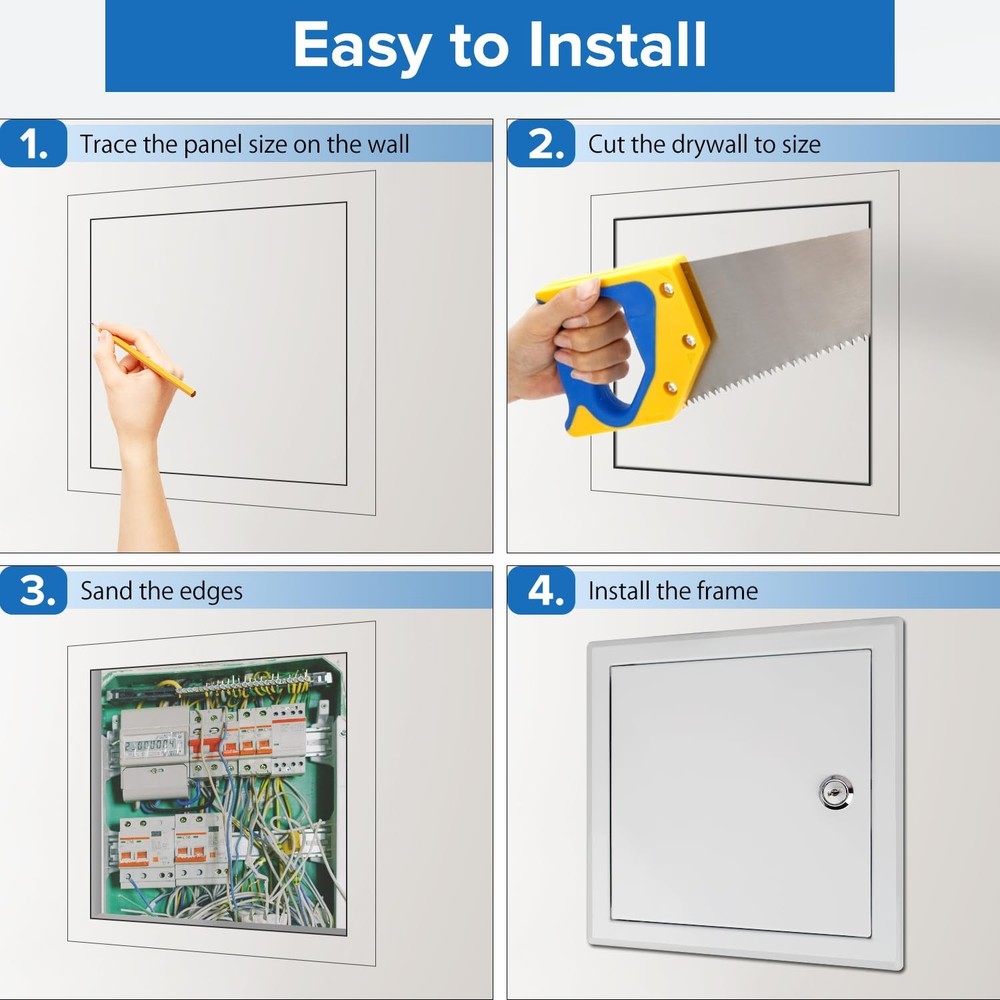 Donext Access Panel for Drywall/Ceiling, Wall Hole Cover with Lock and Keys, ...