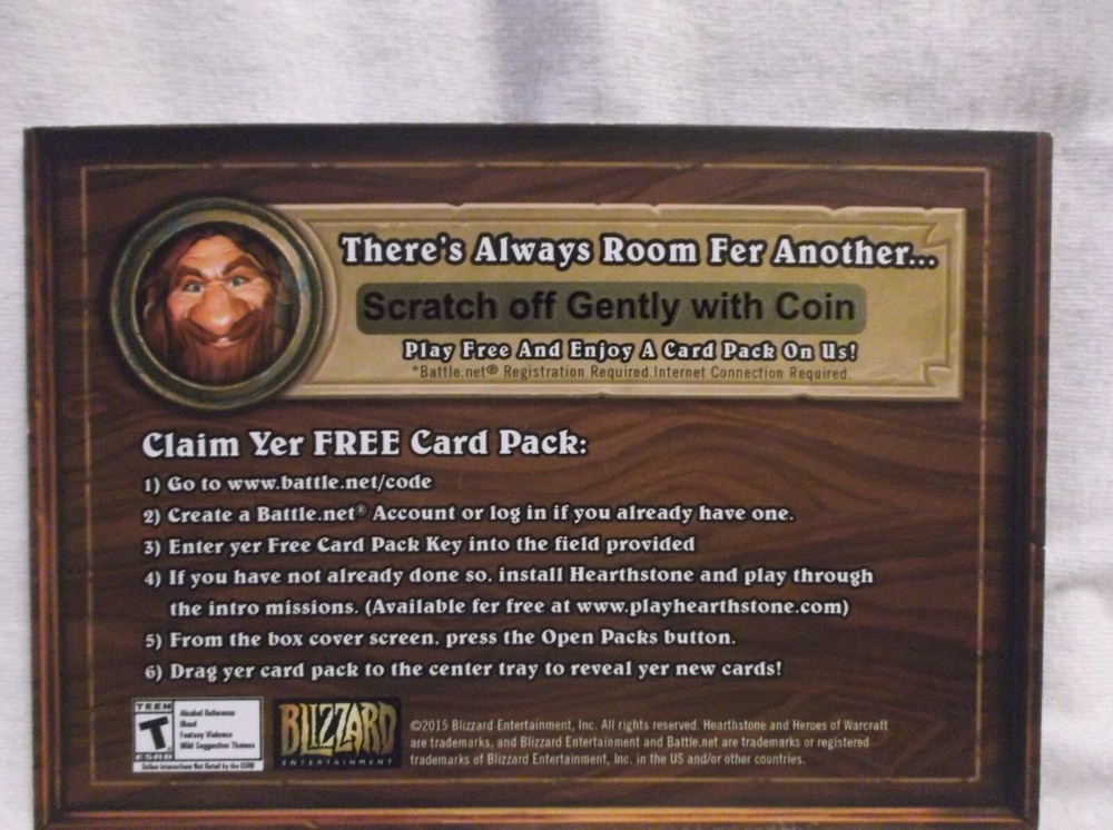 Battle.net card pack code unused