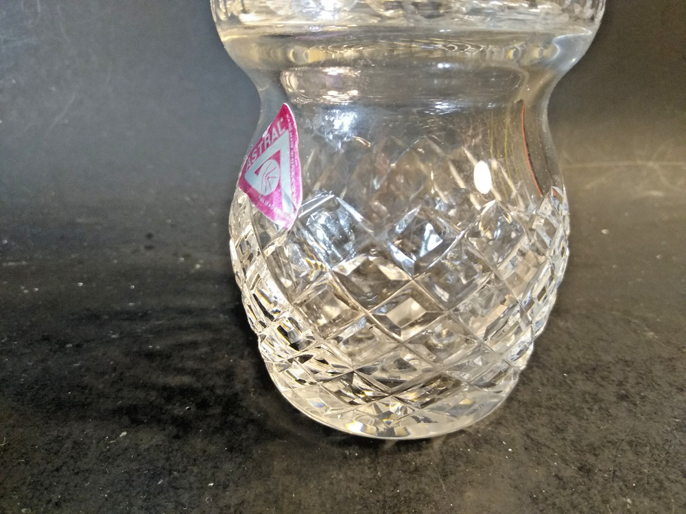 Astral Crystal Sugar Bowl/Condiment Jar pattern unknown 4.75" tall