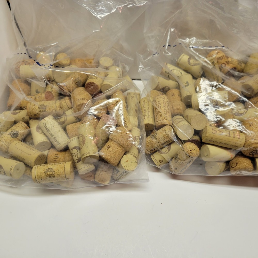 142 Count Lot Assorted Used Wine Corks Natural for Crafting Projects